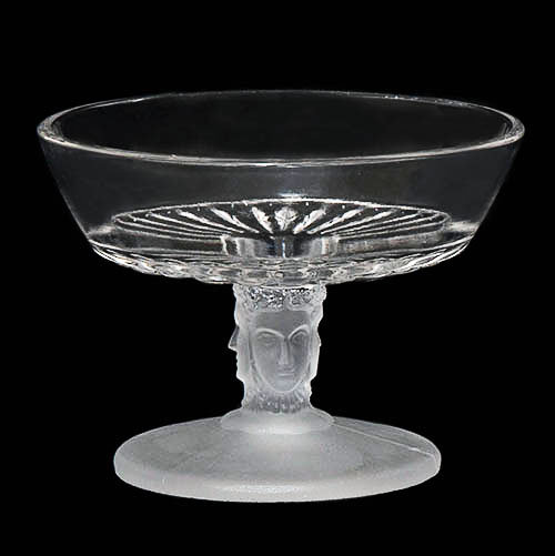 EAPG, Pressed Glass, Pattern Glass, Victorian Glass, Frosted Glass, Three Faces Sauce Dish, Duncan and Sons Glass Company