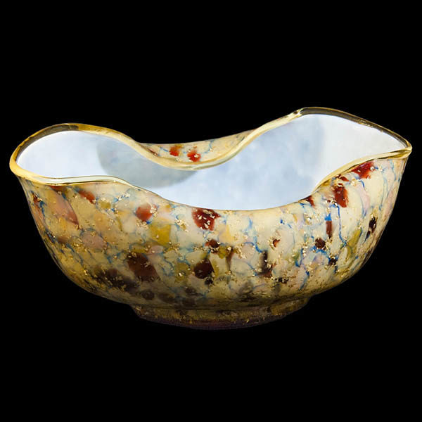 Vasa Murrhina Bowl, Art Glass, Vasa Murrhina Art Glass Company, Cased Glass