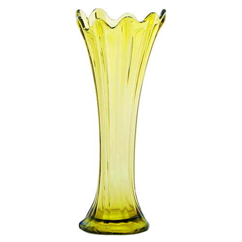 EAPG, Pattern Glass, Pressed Glass, Victorian Glass, Thin Rib Iridescent Vase, Northwood Glass Company