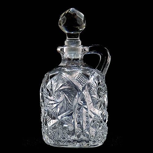 EAPG, Pattern Glass, Pressed Glass, Victorian Glass, Whirling Star Childs Cruet, Imperial Glass Company