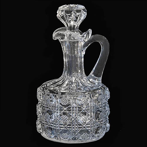 EAPG, Pattern Glass, Pressed Glass, Victorian Glass, Banner Variant cruet, J B Higbee Glass Company