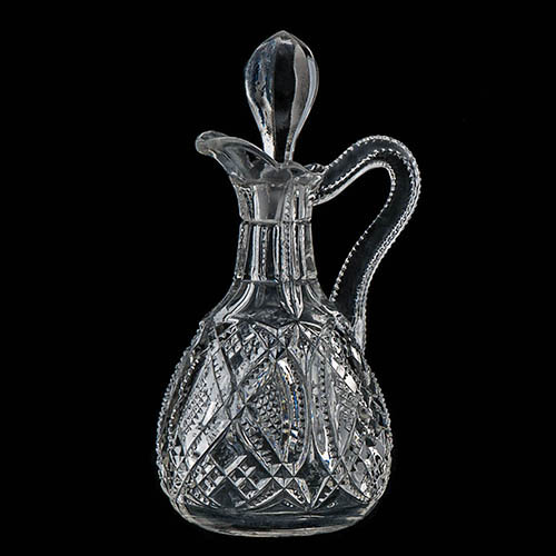 EAPG, Pattern Glass, Pressed Glass, Victorian Glass, crossed ovals cruet