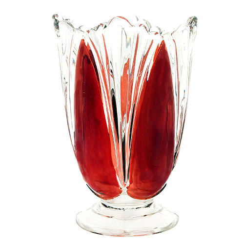 EAPG, Pattern Glass, Pressed Glass, Victorian Glass, Millard Celery Vase, ruby staind, United States Glass Company