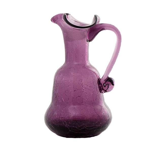 Vintage Glass, Crackle Cruet, Purple Glass