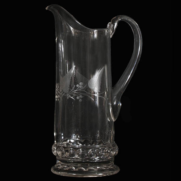 EAPG, Pattern Glass, Pressed Glass, Victorian Glass, dakpta Pitcher, Dakota Tankard, Ripley and Company, etched glass