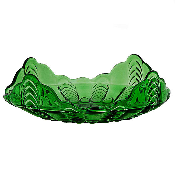 EAPG, Pattern Glass, Pressed Glass, Victorian Glass, Florida Cake Plate, Green Glass, Unites States Glass Company