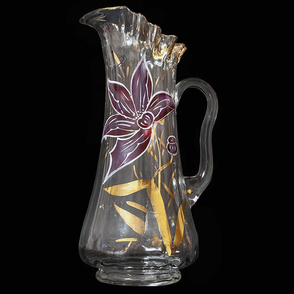 EAPG, Pattern Glass, Pressed Glass, Victorian Glass, lemonade pitcher, crystal water pitcher, Dugan Glass Company