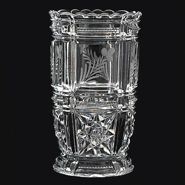 EAPG, Pattern Glass, Pressed Glass, Victorian Glass, Hanover Celery Vase, Richards and Hartly Glass Company
