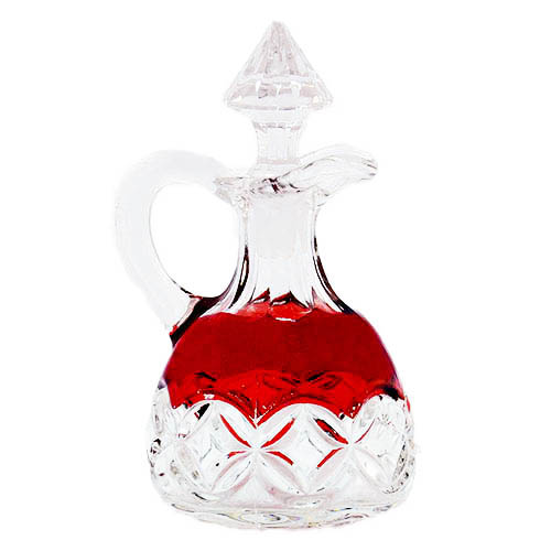EAPG, Pattern Glass, Pressed Glass, Victorian Glass, Hero Cruet, Pillow Encircled Cruet, Ruby Stained, Elson Glass Company