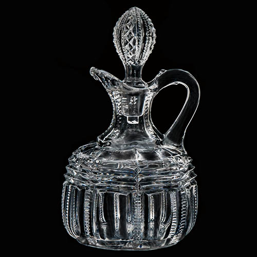 EAPG, Pattern Glass, Pressed Glass, Victorian Glass, roughneck cruet, Paris # 1900 Cruet, Bryce Higbee Glass Company