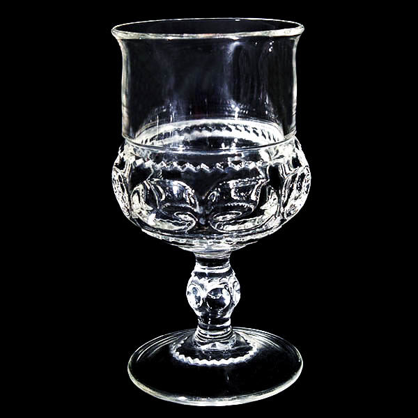 EAPG, Pattern Glass, Pressed Glass, Victorian Glass, Kings Crown Goblet, Thumbprint Goblet, Excelsior Goblet, Adams Glass Company
