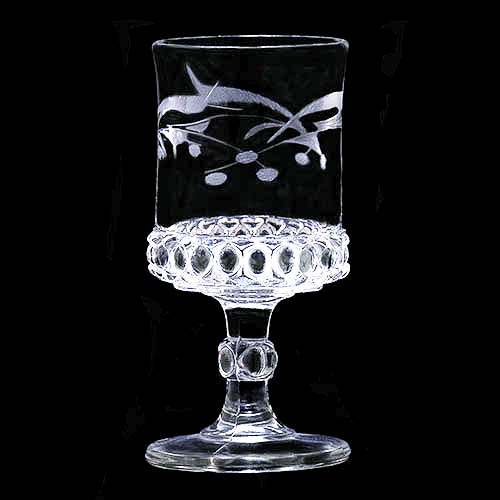 EAPG, Pattern Glass, Pressed Glass, Victorian Glass, thousand eye wine glass
