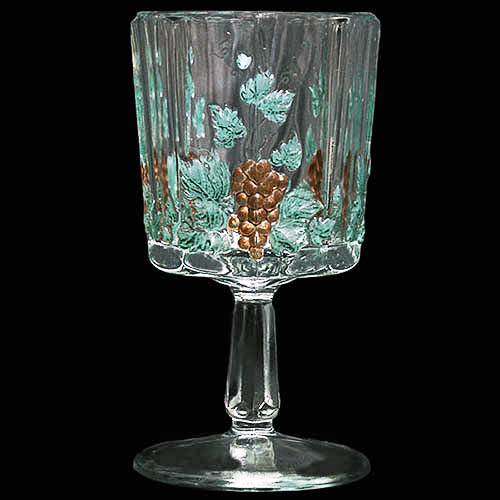 EAPG, Pattern Glass, Pressed Glass, Victorian Glass, Paneled Grape Goblet, Kokomo Glass Manufacturing Company, Westmoreland Glass, L G Wright