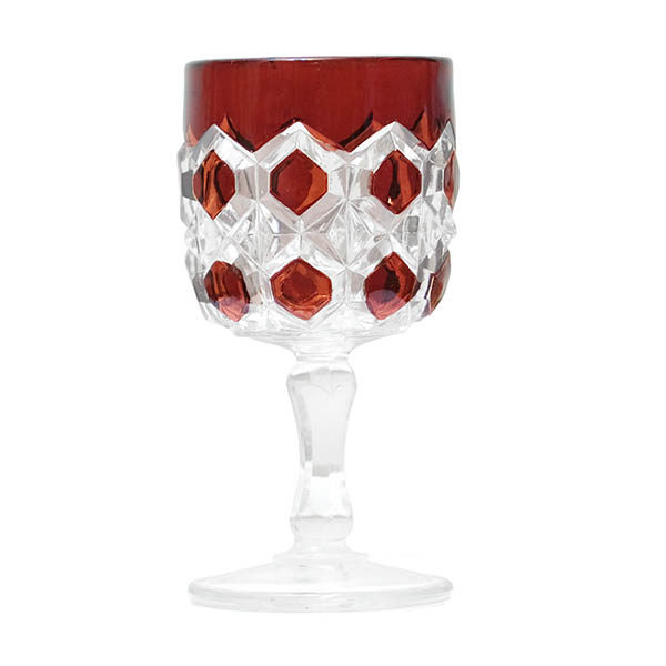 EAPG, Pattern Glass, Pressed Glass, Victorian Glass, model gem wine glass, Model Flint Glass Company