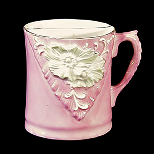 Porcelain Shaving Mug, antique, pink luster