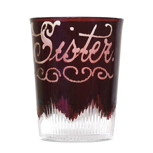 EAPG, Pattern Glass, Pressed Glass, Victorian Glass, ruby stained, Icicle Tumbler, United States Glass Company