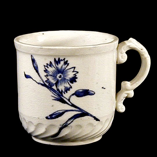 ironstone shaving mug, blue flowers