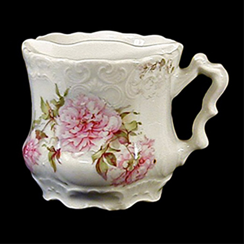 Porcelain Shaving Mug, pink flowers