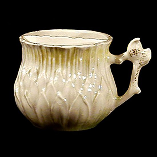 Porcelain Shaving Mug, antique, leaves and twigs