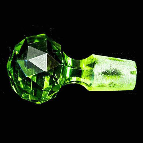 EAPG, Stopper, Cut Glass, Green Glass