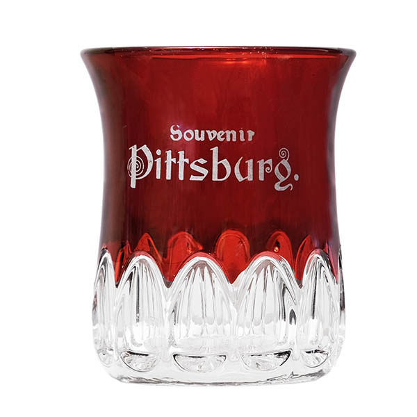 EAPG, Pattern Glass, Pressed Glass, Victorian Glass, ruby stained, Arched Ovals Tumbler, United States Glass Company