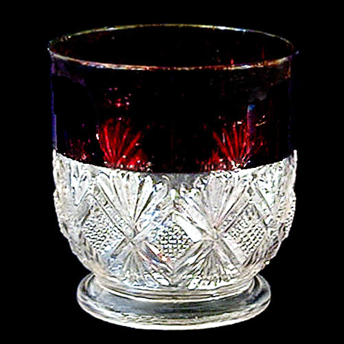 EAPG, Victorian Glass, pattern glass, pressed glass, Diamonds with Double Fans Sugar Bowl Base, Indiana Tumbler and Goblet Greentown Company