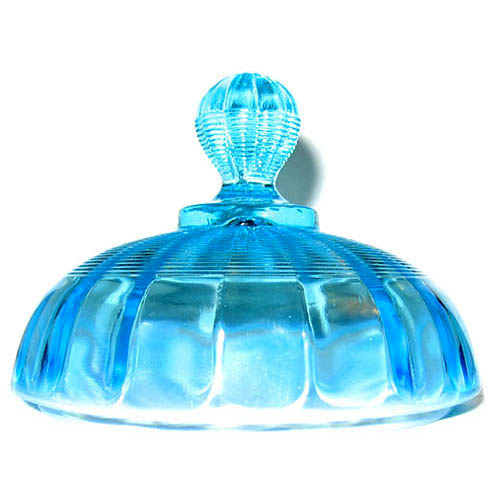 EAPG, Victorian Glass, pressed glass, pattern glass, antique, Klondyke Sugar Bowl Lid, Blue opalescent glass, Northwood Glass Company