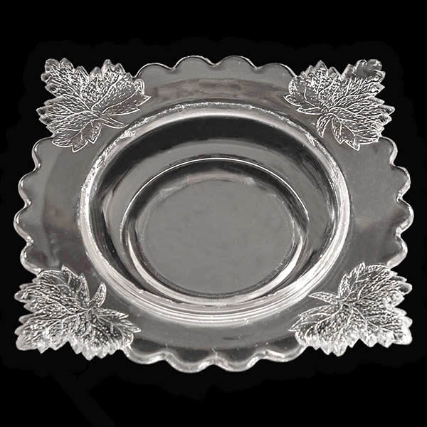 EAPG, Victorian glass, pressed glass, pattern glass, antique, Leaf Butter Dish Base, Campbell Jones and Company