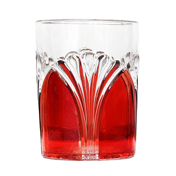 EAPG, Pattern Glass, Pressed Glass, Victorian Glass, ruby stained, Millard Tumbler, United States Glass Company