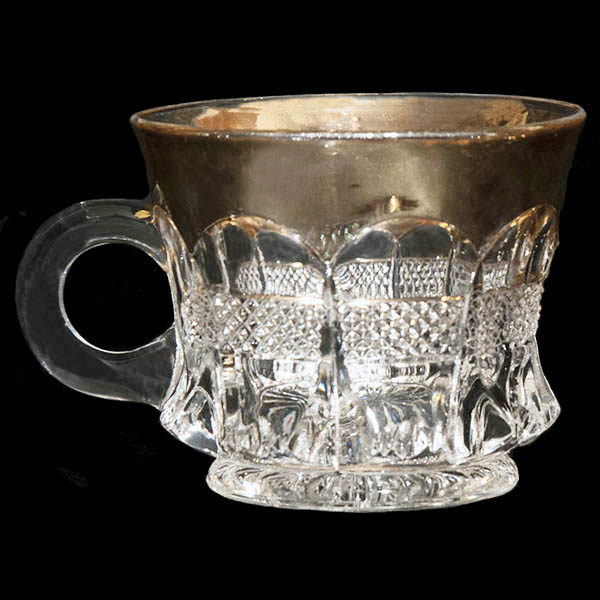 EAPG, Victorian Glass, Pattern Glass, Pressed Glass, Antique, Banded Portland Punch Cup, United States Glass Company