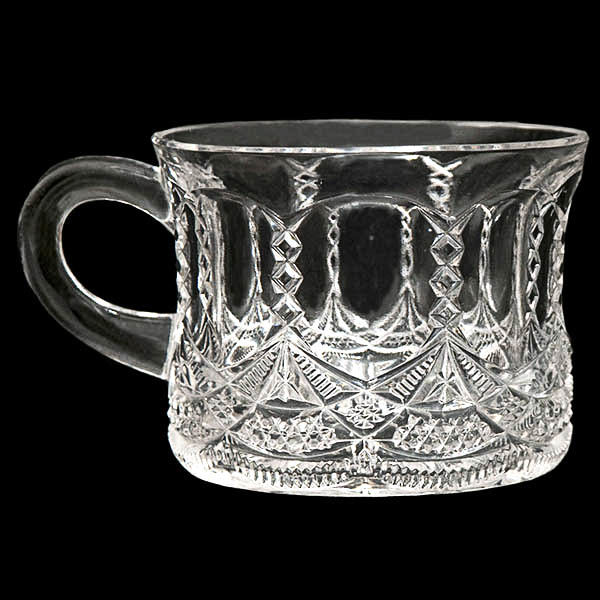 EAPG, Victorian Glass, Pattern Glass, Pressed Glass, antique, Crescent Punch Cup, National McKee Brothers Glass Company