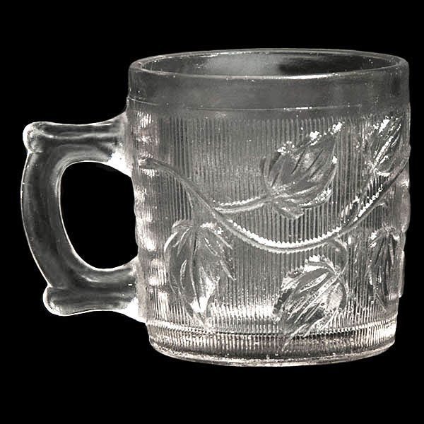 EAPG, Victorian Glass, Pattern glass, Pressed Glass, Antique, Ribbed Leaves Variant Punch Cup, Federal Glass Company