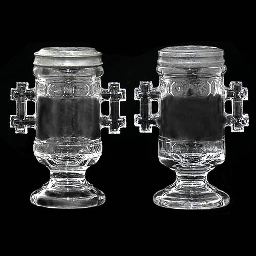 EAPG, Victorian Glass, Pattern Glass, Pressed Glass, antique, Two Bands Salt Shaker, crystal glass, Doyle Glass Company
