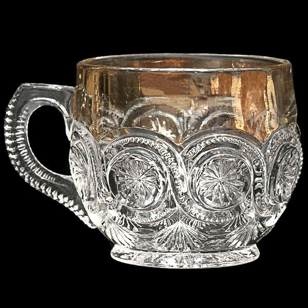 EAPG, Victorican Glass, Pattern Glass, Pressed Glass, antique, Star in Bulls Eye Punch Cup, United States Glass Company