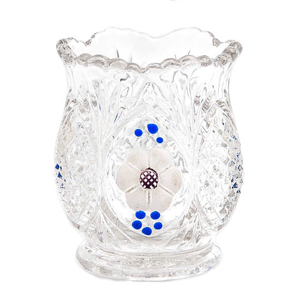 EAPG, Victorian Glass, Pattern Glass, Pressed Glass, antique, Sunk Daisy Toothpick Holder, Kirkland Toothpick Holder, Co-operative Flint Glass Company
