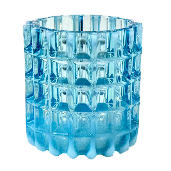EAPG, Victorian Glass, Pressed Glass, Pattern glass, antique, Beatty Honeycomb Toothpick holder, Waffle Toothpick Holder, blue opalescent glass, A J Beatty and Sons Glass Company