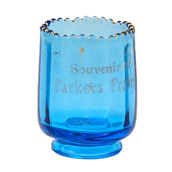 EAPG, Victorian Glass, Pattern glass, Pressed Glass, Antique, Tiny Optic Toothpick Holder, Blue Glass, Jefferson Glass Company, Jefferson Optic Toothpick Holder