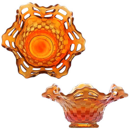 Carnival Glass, EAPG, Open Edge Basket, Fenton Art Glass Company