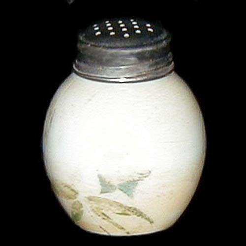EAPG, Victorian Glass, Pattern Glass, Antique, Opal Salt Shaker, milk glass