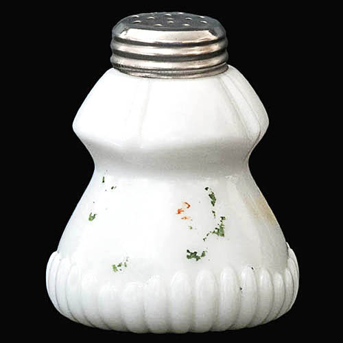 EAPG, Victorian Glass, Pattern Glass, Pressed Glass, antique, Tiered Salt Shaker, milk glass