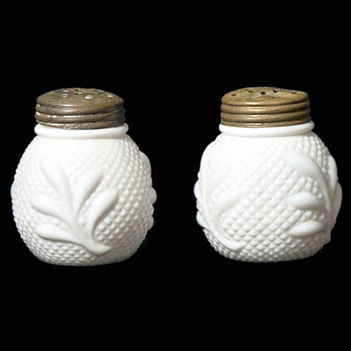 EAPG Salt and Pepper Shakers in the Paneled Sprig Pattern