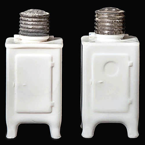 Vintage Push Button Salt and Pepper Plastic Shaker 