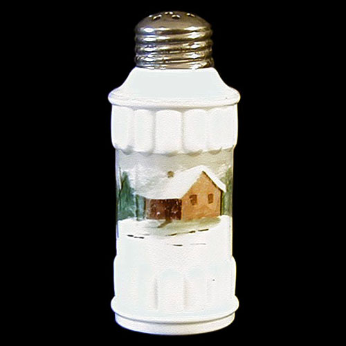 EAPG, Victorian Glass, Pattern Glass, Pressed Glass, antique, Narrow Double Rib Salt Shaker, milk glass, Mt Washington Pairpoint Corporation