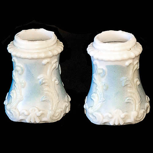 EAPG, Victorian Glass, Pattern Glass, Pressed Glass, antique, milk glass, scroll salt shaker