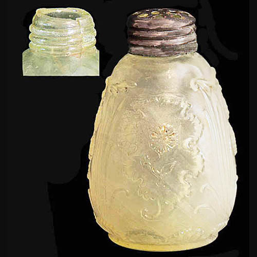 EAPG, Victorian Glass, Pattern Glass Pressed Glass, antique, Carnelian Salt Shaker, Everglades Salt Shaker, Foggy Bottom Salt Shaker, Vaseline Glass, Northwood Glass Company