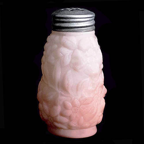 Vintage Pink Milk Glass Salt and Pepper Shakers 