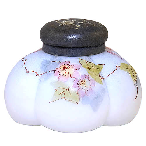 EAPG, Victorian Glass, Pattern Glass, Pressed Glass, antique, Squatty Lobe Salt Shaker, Mt Washington Glass Company, opal Glass