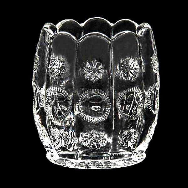EAPG, Victorian Glass, Pressed Glass, Pattern Glass, antique, Alexis Toothpick Holder, Priscilla Toothpick Holder, crystal glass, Dalzell Gilmore Leighton Glass Company