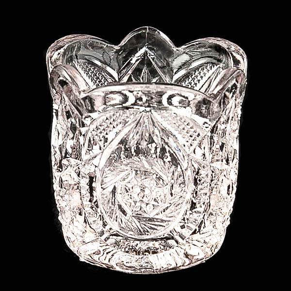 EAPG, Victorian Glass, Pattern Glass, Pressed Glass, antique, Buzz-Star toothpick Holder, Whirligig Toothpick Holder, crystal glass, United States Glass Company
