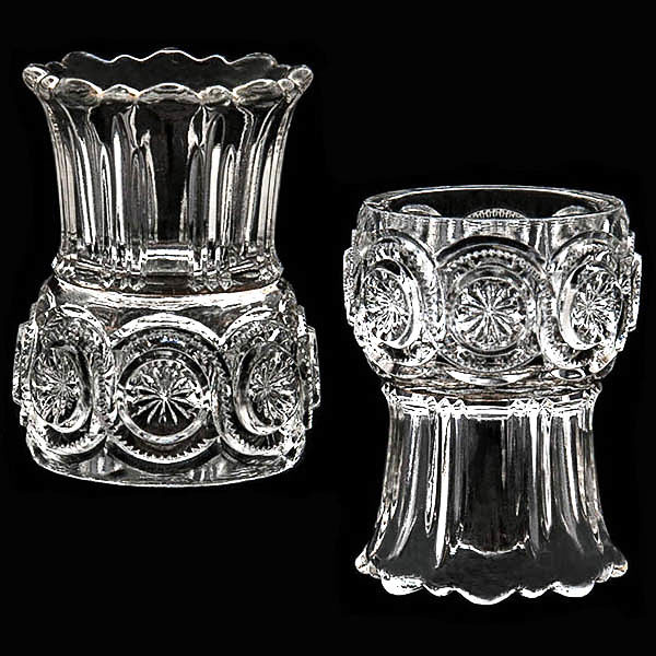 EAPG, Victorian Glass, Pattern Glass, Pressed Glass, Antique, Double Star-in-Bull’s Eye Toothpick Holder, Crystal Glass, United States Glass Company